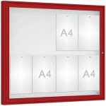 PROCITY Venkovní vitrína Classique, 8 x A4, sklo, červená – Zboží Živě