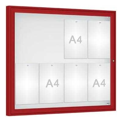 PROCITY Venkovní vitrína Classique, 8 x A4, sklo, červená – Zboží Živě