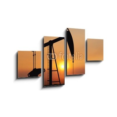 Obraz 4D čtyřdílný - 100 x 60 cm - Oil pump Olejové čerpadlo