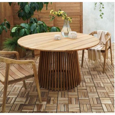 Norddan Designový zahradní stůl Callum 120 cm teak – Hledejceny.cz