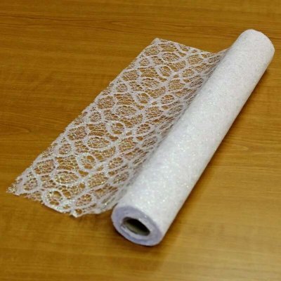 Lepaso Krajka polyester š36cm/5m bílá glitter (802/WW) – Zboží Dáma