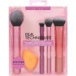 Real Techniques Everyday Essentials štětec na pudr + houbička na make-up + kulatý štětec na oční stíny + štětec na rozjasňovač + štětec na make-up – Zbozi.Blesk.cz