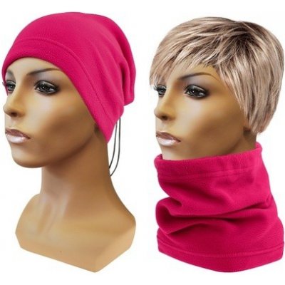 multifunkční šátek 2v1 fleece růžový