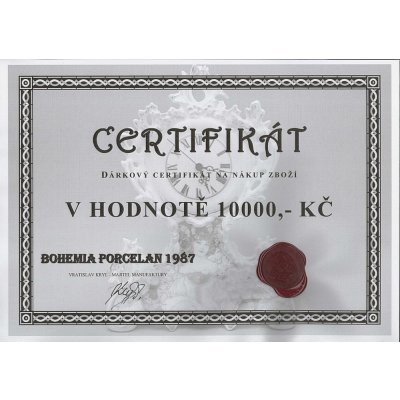 Bohemia Porcelán 1987 Dárkový poukaz 10000 Kč – Zboží Mobilmania