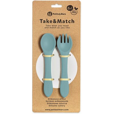 PETITE&MARS Příbor silikonový Take&Match Frosted Sky 6m+ – Zboží Mobilmania