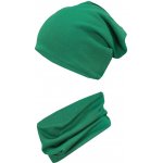 Dětská bavlněná čepice s nákrčníkem zelená – Sleviste.cz