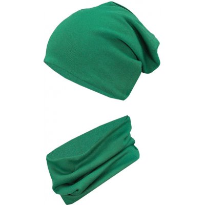 Dětská bavlněná čepice s nákrčníkem zelená – Sleviste.cz