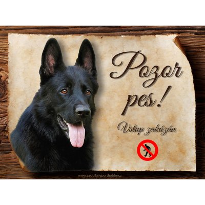Sport hobby Cedulka Německý ovčák V Pozor pes zákaz CP573 1 15x11 – Zboží Mobilmania