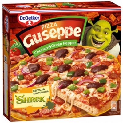 Dr.Oetker Guseppe Shrek Mražená pizza s příchutí chorizo & zelený pepř 423 g – Zboží Dáma