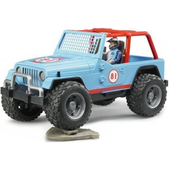 Bruder 2541 Jeep WRANGLER Cross Country modrý s figurkou jezdce