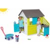 Dětské hřiště Smoby Set detský domček Pretty Blue s letnou kuchynkou+šmykľavka Frozen Toboggan XS s vozíkom SM810703-37