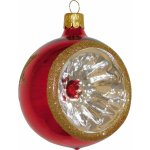 Ornex Vánoční ozdoba skleněná koule s reflektorem červená 8 cm – Hledejceny.cz