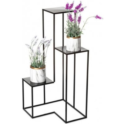 HowHomely Stojan na květiny KASKADA 85x40 cm černá DD0285 – Zboží Dáma