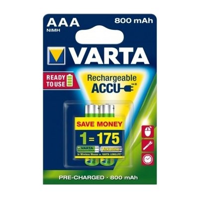 Varta Ready2Use AAA 800 mAh, 2 ks, 961020 – Hledejceny.cz