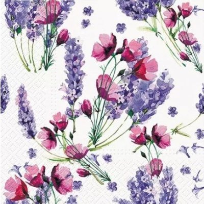 Ubrousek 33x33cm Levandule a květy – Zbozi.Blesk.cz