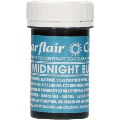 Sugarflair Sugarflair paste colour gelová barva modrá Midnight blue 25g