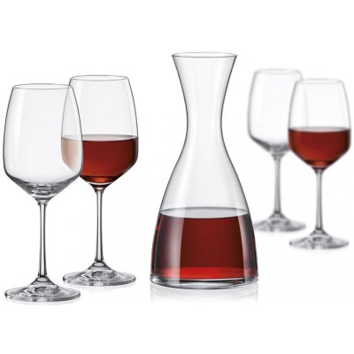 Crystalex Sada karafy a sklenice na víno GISELLE WINE SET 5ks – Hledejceny.cz