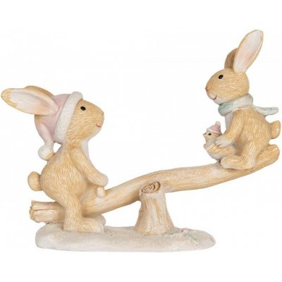 Clayre & Eef Vánoční dekorace králíčci na houpačce 16*6*11 cm – Hledejceny.cz