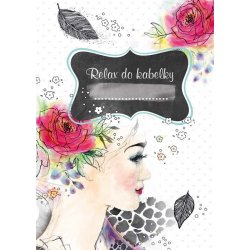 Ditipo Relax do kabelky Dívka s růží ve vlasech kreativní zápisník 16 listů A6 15 x 10,5 cm