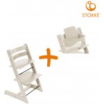 Stokke Tripp Trapp High Chair + Baby set Bundle Vanilla White + Vanilla White – Zboží Mobilmania