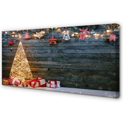 Obrazy na plátně Dárky Vánoční strom dekorace desky 100x50 cm – Hledejceny.cz