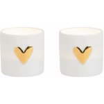 räder Porcelánový svícen na čajovou svíčku Heart – set 2 ks, bílá barva, porcelán – Zboží Dáma
