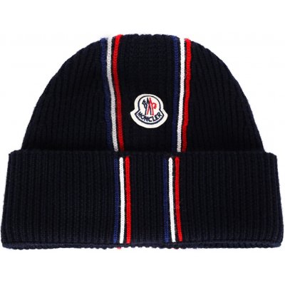MONCLER Wool Dark Blue čepice Tmavě modrá – Hledejceny.cz