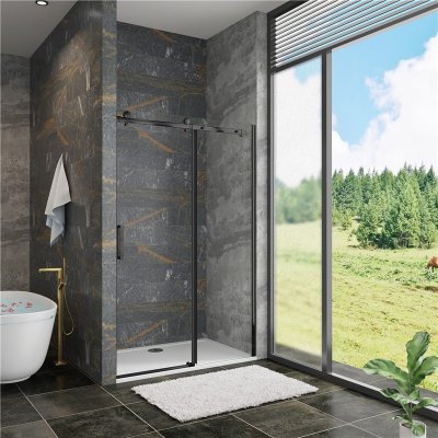H K Posuvné sprchové dveře DIAMOND BLACK 136- 140x200cm L/P varianta DIAMONDBLACK140SET – Sleviste.cz