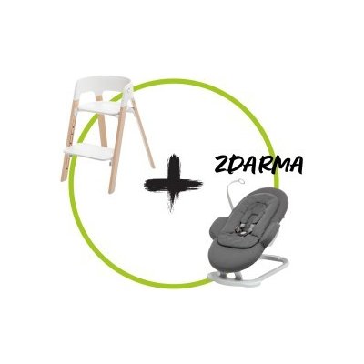 Stokke Steps NATURAL Bouncer Deep grey / white – Hledejceny.cz