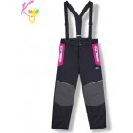 Kugo DK8231 Dívčí zimní lyžařské kalhoty černé s růžovou – Zboží Mobilmania
