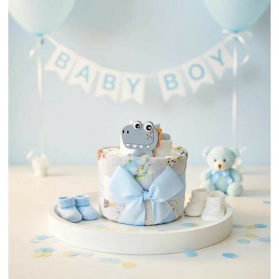 Brumlík plenkový mini dort Dinosauřík modrá – Zboží Dáma