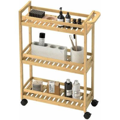 Servírovací stolek kolečka přírodní bambus NoBi PERLA – Zboží Dáma