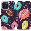 Pouzdro a kryt na mobilní telefon Apple Mobiwear flip Apple iPhone 15 Pro Max - VP19S Donutky