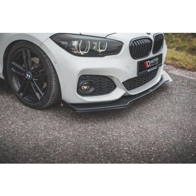 Maxton Design "Racing durability" spoiler pod přední nárazník ver.3 s křidélky pro BMW řada 1 F20- F21 Facelift, plast ABS bez povrchové úpravy, s červenou linkou