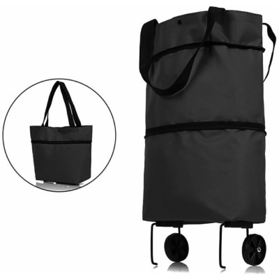 NÁKUPNÍ SKLÁDACÍ KOŠÍK NA KOLEČKÁCH VOZÍK TAŠKA – Hledejceny.cz