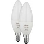 Philips Hue White and Color Ambiance Bluetooth LED žárovka E14 set 2ks 8719514356719 2x4W 2x470lm 2000-6500K RGB – Zboží Živě
