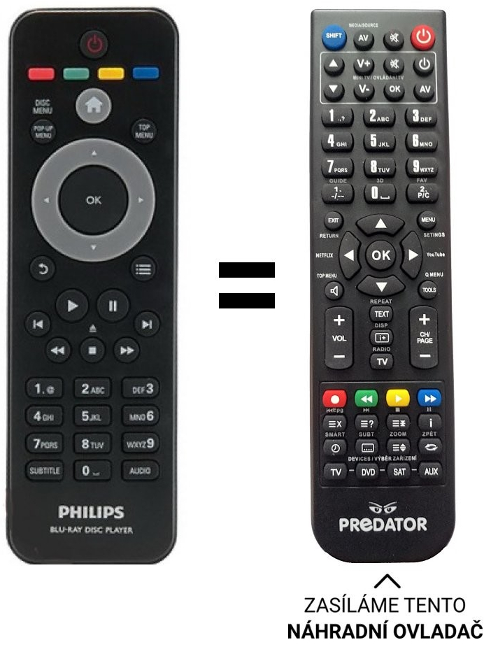 Dálkový ovladač Predátor Philips 996510041106