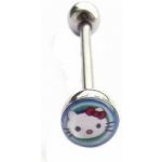 Šperky4U piercing do jazyka kočička Hello Kitty PJ01112 – Zboží Dáma