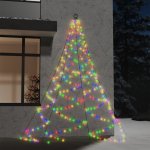 vidaXL Vánoční stromek na zeď s kovovými háčky 260 LED barevných 3 m – Zbozi.Blesk.cz