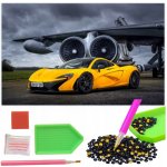 Norimpex Diamantové malování Žlutý sporťák na letišti 30 x 40 cm – Hledejceny.cz