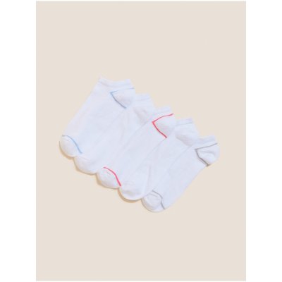 Marks & Spencer Sada pěti párů bílých dámských ponožek