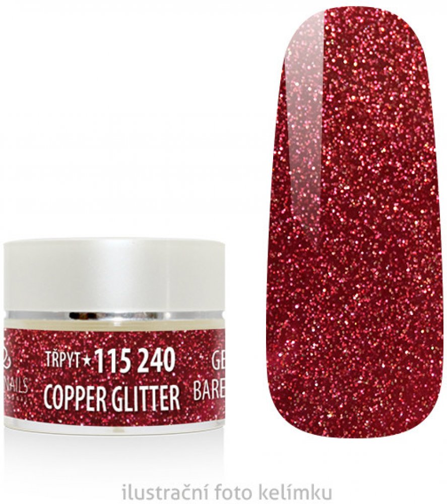 Expa nails barevný gel na nehty copper glitter 5 g | Srovnanicen.cz