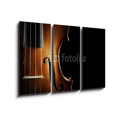 Obraz 3D třídílný - 105 x 70 cm - Violin orchestra musical instruments Hudební nástroje houslového orchestru – Zboží Mobilmania