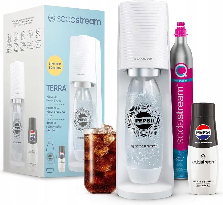 SodaStream Terra bílá + PEPSI pack