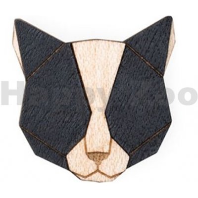 BeWooden dřevěná brož Black Cat BR43 – Zboží Mobilmania