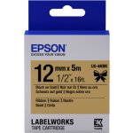 EPSON POKLADNÍ SYSTÉMY Epson zásobník se štítky – saténový pásek, LK-4KBK černá / zlatá, 12 mm (5 m) C53S654001