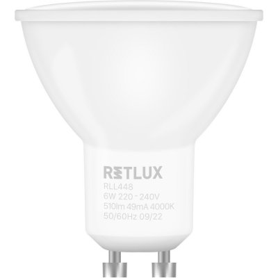 Retlux RLL 448 LED žárovka reflektorová 6W GU10 studená bílá – Hledejceny.cz