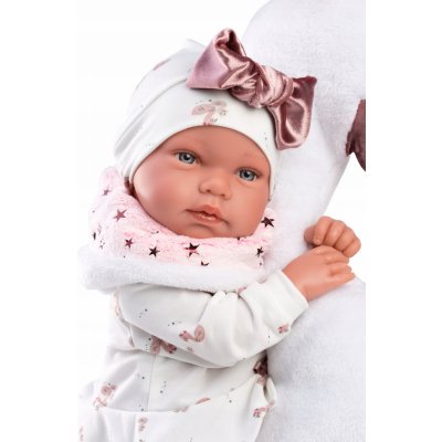 Llorens 84456 NEW BORN realistická miminko se zvuky a měkkým látkovým tělem 44 cm – Hledejceny.cz