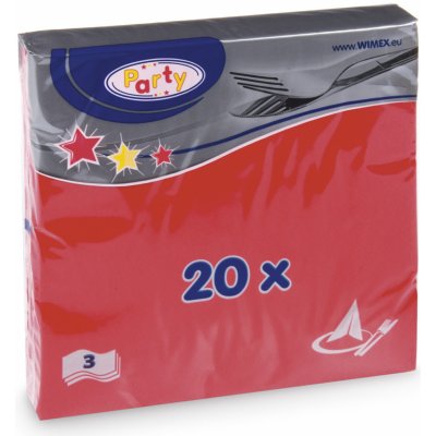 Wimex papírové ubrousky červené 3V 20ks 33x33cm – Hledejceny.cz
