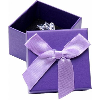 Nefertitis Papírová dárková krabička fialová na prsteny 5 x 5 x 3,5 cm NF27106
